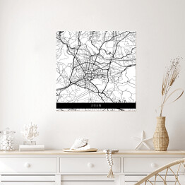 Plakat samoprzylepny Mapy miasta świata - Lublana - biała