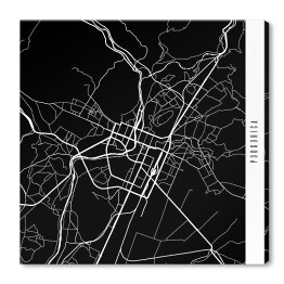 Obraz na płótnie Mapa miast świata - Podgorica - czarna