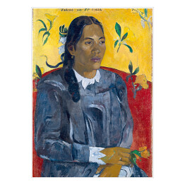 Plakat Paul Gauguin "Tajlandzka kobieta z kwiatem" - reprodukcja