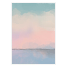 Plakat Pastelowy pejzaż - horyzont