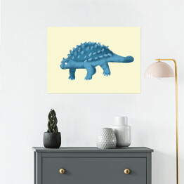 Plakat Prehistoria - niebieski dinozaur
