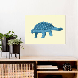 Plakat samoprzylepny Prehistoria - niebieski dinozaur
