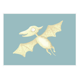Plakat Prehistoria - latający dinozaur Pterodaktyl 