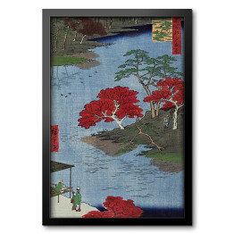 Obraz w ramie Utugawa Hiroshige Autumn at Akiba shrine in Ukiji. Reprodukcja