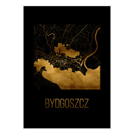 Plakat Czarno złota mapa - Bydgoszcz