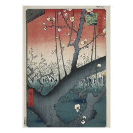 Plakat samoprzylepny Utugawa Hiroshige Plum Park in Kameido. Reprodukcja