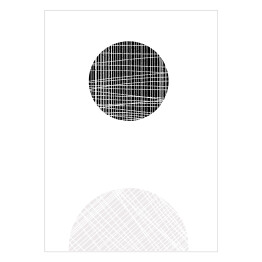 Plakat samoprzylepny Ilustracja - czarne i jasne koła przecięte białymi liniami