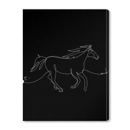 Obraz na płótnie Galopujący koń - czarne konie