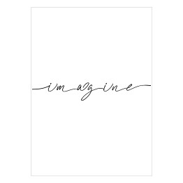 Plakat samoprzylepny Szary napis "imagine"