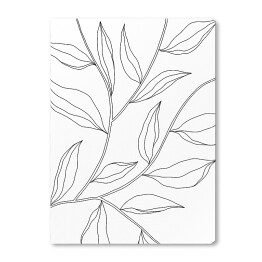 Obraz na płótnie Rysowane czarno białe liście na gałęziach