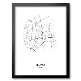 Obraz w ramie Mapa Słupska w kole