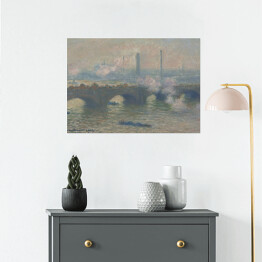 Plakat samoprzylepny Claude Monet " Most Waterloo w pochmurny dzień" - reprodukcja