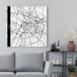 Obraz na płótnie Mapa miast świata - Padwa - biała