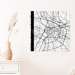 Plakat samoprzylepny Mapa miast świata - Padwa - biała
