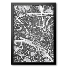 Obraz w ramie Mapa Paryża 