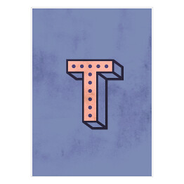Plakat samoprzylepny Kolorowe litery z efektem 3D - "T"