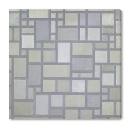 Obraz na płótnie Piet Mondrian Composition in bright colors with gray lines (Composition 7) Reprodukcja obrazu