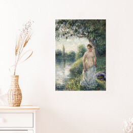 Plakat samoprzylepny Camille Pissarro Kąpiel. Reprodukcja