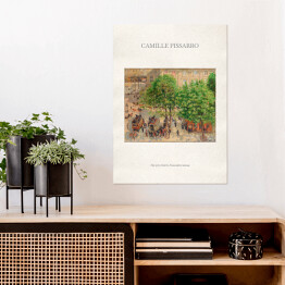 Plakat Camille Pissarro "Plac przy Teatrze Francuskim wiosną" - reprodukcja z napisem. Plakat z passe partout