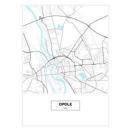Plakat samoprzylepny Mapa Opola z podpisem na białym tle