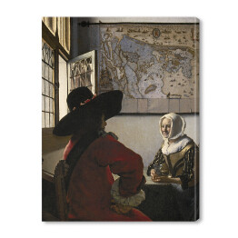 Obraz na płótnie Johannes Vermeer "Żołnierz i śmiejąca się dziewczyna" - reprodukcja