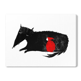 Obraz na płótnie Czerwony kapturek i wilk - ilustracja 