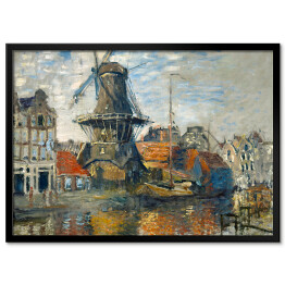 Plakat w ramie Claude Monet "Wiatrak, Amsterdam" - reprodukcja