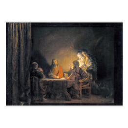Plakat samoprzylepny Rembrandt Wieczerza w Emaus. Reprodukcja