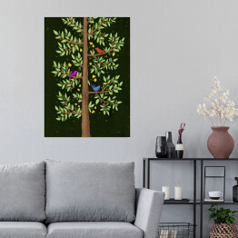 Plakat Zielone drzewo - ilustracja