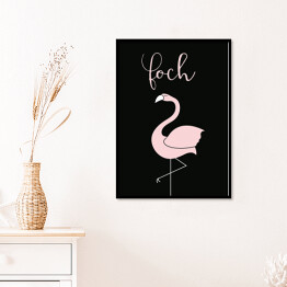 Plakat w ramie "Foch" z flamingiem - typografia