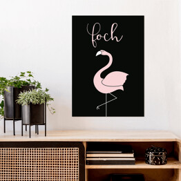 Plakat "Foch" z flamingiem - typografia