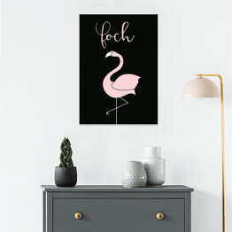 Plakat "Foch" z flamingiem - typografia