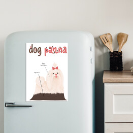 Magnes dekoracyjny Kawa z psem - dog panna