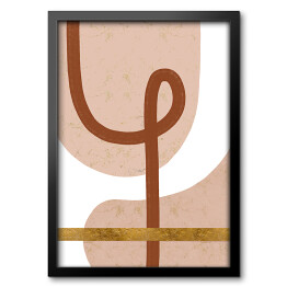 Obraz w ramie Beżowa abstrakcja z odcieniami brązu