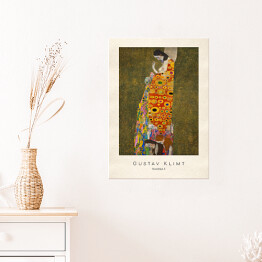 Plakat Gustav Klimt "Nadzieja II" - reprodukcja z napisem. Plakat z passe partout
