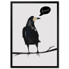 Plakat w ramie Ilustracja - ptak, kruk