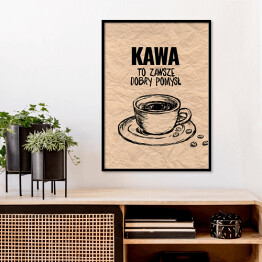 Plakat w ramie Typografia z kawą