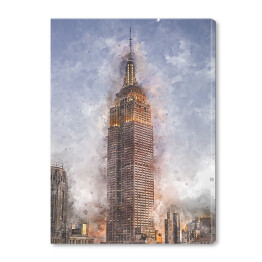 Obraz na płótnie Nowy Jork - Empire State Building - akwarela