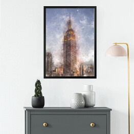 Obraz w ramie Nowy Jork - Empire State Building - akwarela