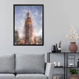 Obraz w ramie Nowy Jork - Empire State Building - akwarela