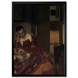 Plakat w ramie Jan Vermeer Śpiąca pokojówka Reprodukcja