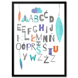 Plakat w ramie Motywy idiańskie - alfabet