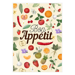 Plakat samoprzylepny Bon appetit - warzywa i owoce