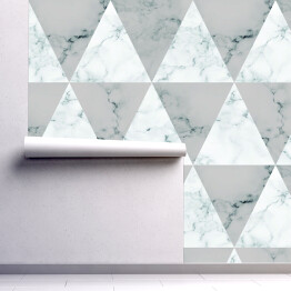 Tapeta winylowa zmywalna w rolce Tapeta na ścianę marmur z wzorem geometrycznym 3D