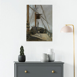 Plakat samoprzylepny Édouard Manet "Pokład łodzi" - reprodukcja