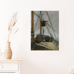 Plakat samoprzylepny Édouard Manet "Pokład łodzi" - reprodukcja