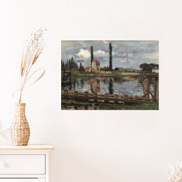 Plakat samoprzylepny Camille Pissarro "Na skraju Sekwany w Port Marly" - reprodukcja