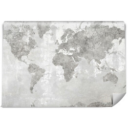 Fototapeta samoprzylepna Mapa świata w odcieniach szarości