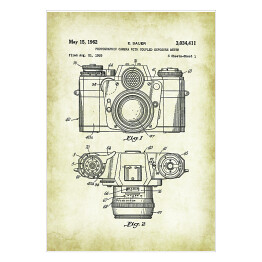 Plakat samoprzylepny E. Sauer - patenty na rycinach vintage