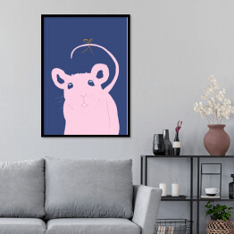 Plakat w ramie Ilustracja - zwierzątka - myszka